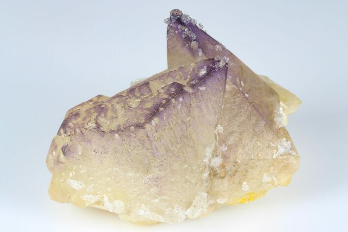 Calcite Crystal Cluster with Purple Fluorite (New Find) - China #177601
